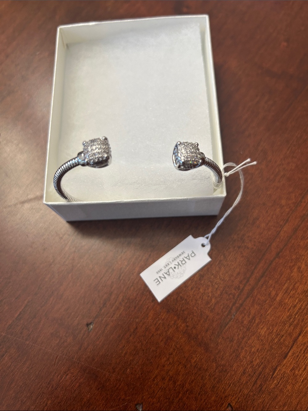 Park Lane Silver Pave Open Cuff Bracelet - Silver